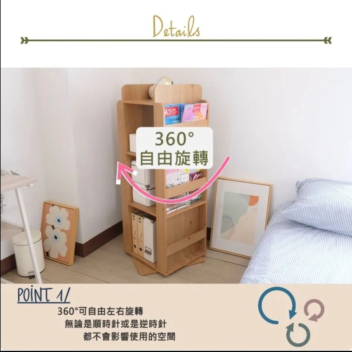 旋轉收納書櫃