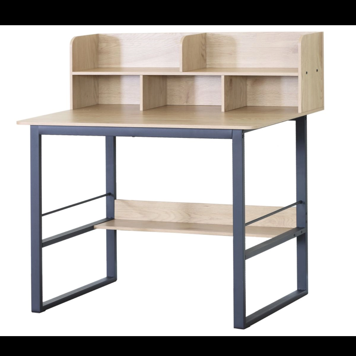 雙層桌上型置物電腦桌